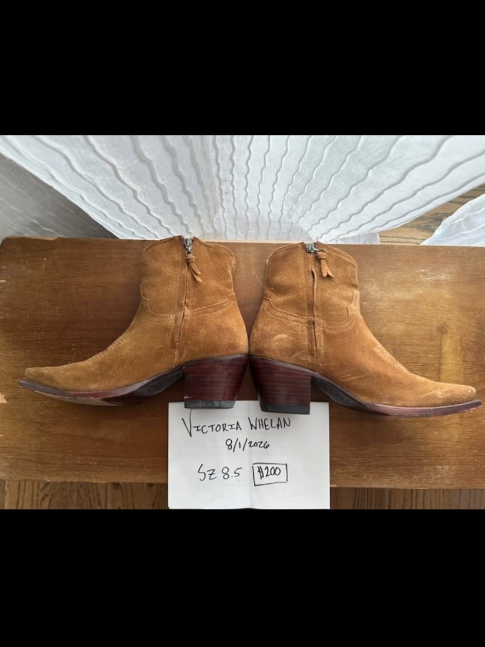 Tecovas Sienna Suede Daisy sz 8.5 $200 OBO - Picture 3 of 4